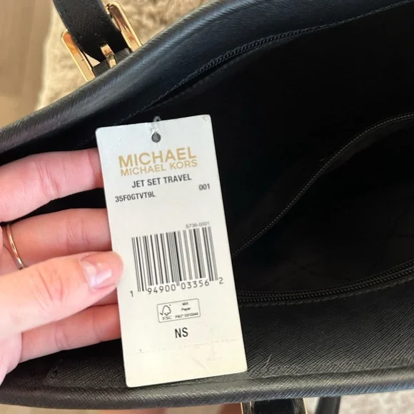 Michael Kors Black Structured Tote Bag - Picture 4 of 6